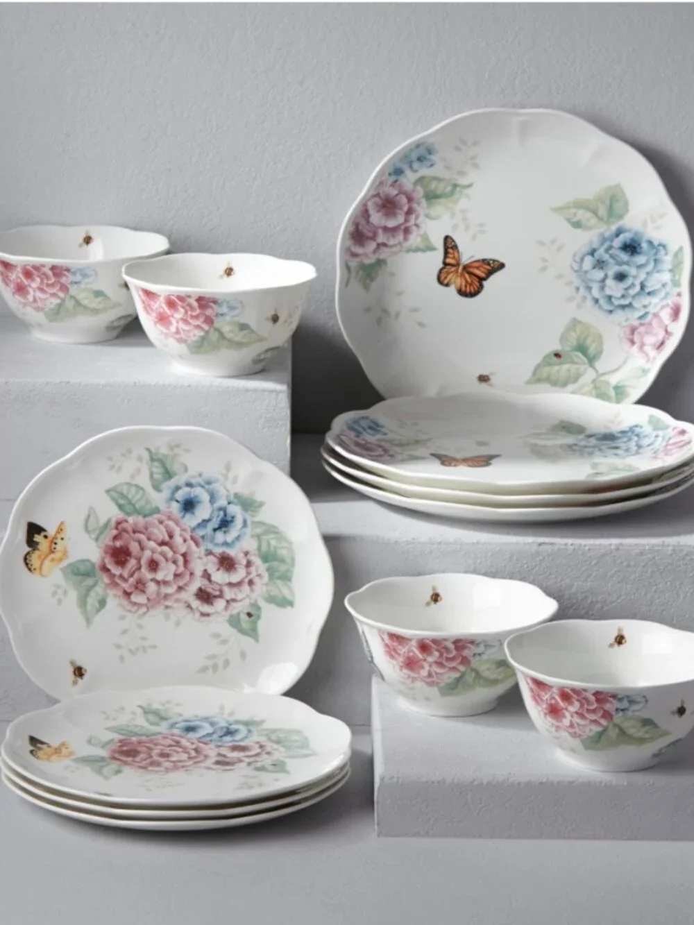 Lenox Dinnerware Set, Butterfly Meadow Hydrangea 12-Piece Set